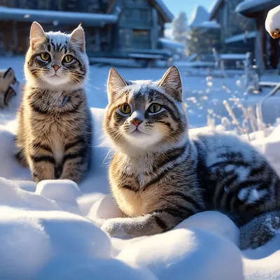 Смешные коты в снегу) (Funny Cats in Snow) - YouTube