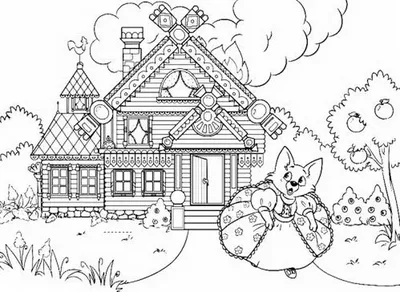 Рисунок кошкин дом карандашом - 69 фото