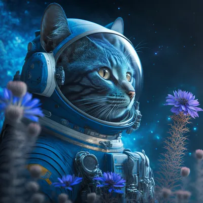 Космические котики, Космос, пушистые …» — создано в Шедевруме