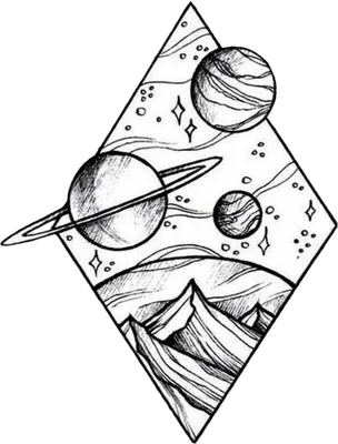 Легкий рисунок космоса карандашом - 81 фото