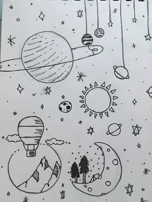 03 июля мастер-класс «Открытый космос», рисунок, черная бумага, белый  карандаш |