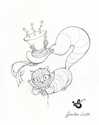 Раскраска Чеширский кот | Раскраски из мультфильма Алиса в стране чудес  (Alice in Wonderland)