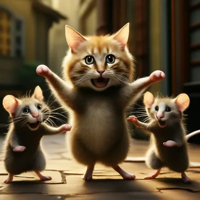 Кот из дома, мыши в пляс» — создано в Шедевруме