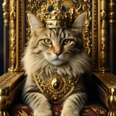 Кот в короне арт - 65 фото