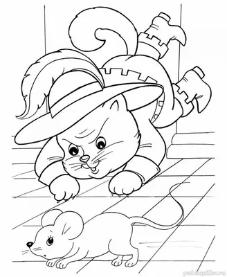 Раскраска На помощь | Раскраски по сказке Шарля Перро "Кот в сапогах"