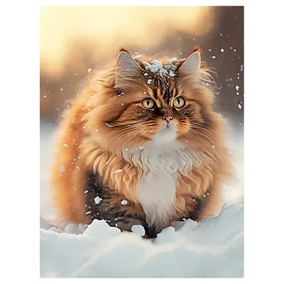 Алмазное хобби" Алмазная мозаика Ah5751 "Кот на снегу" на подрамнике 30 х  40 см купить за 1530,00 ₽ в интернет-магазине Леонардо