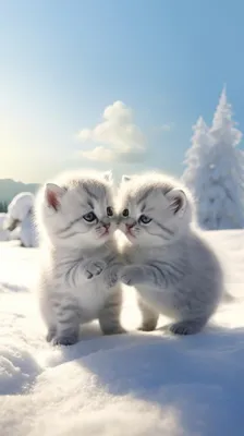 Котята из снега» — создано в Шедевруме