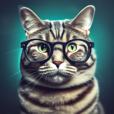 Котик в очках» — создано в Шедевруме