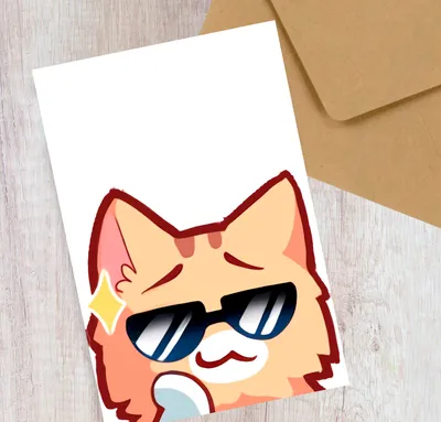 Мини-открытка "Котик в очках" - купить с доставкой в интернет-магазине OZON  (547593584)