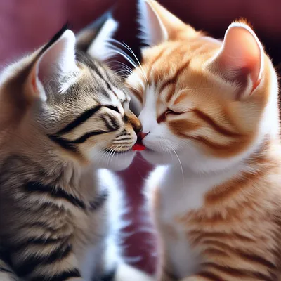 Кошки целуются. Ну очень милая кото-фото-подборка | кошачьи новости | Дзен