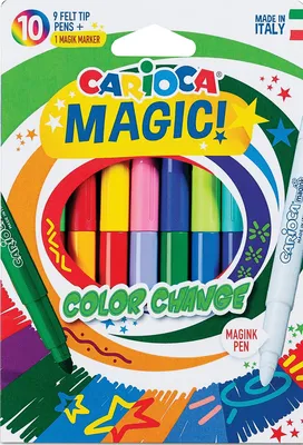 Набор фломастеров Carioca Color Change, меняющие цвет, на водной основе, 10  шт - купить с доставкой по выгодным ценам в интернет-магазине OZON  (149691037)