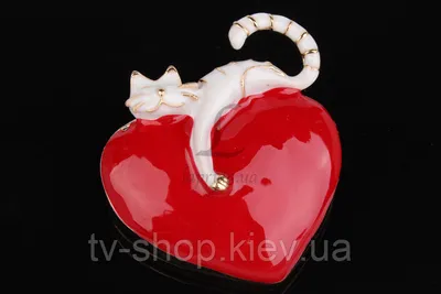 Брошь Кот на сердце (белый) (ID#1234481985), цена: 105 ₴, купить на 