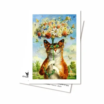 Купить почтовые открытки с изображениями котов Владимира Румянцева «Теплые  клавиши» в «Artangels»