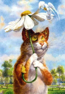 Коты Владимира Румянцева | Cat art, Painting, Animal paintings