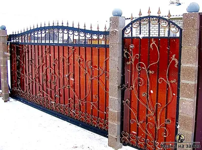 Кованые ворота откатные Арт.ВХКО-07 купить в Москве — Кованый Двор