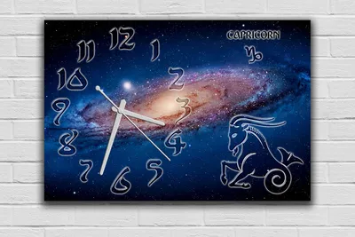 Красивые часы на стену со знаками Зодиака Козерог, 30х45 см  (ID#1277318791), цена:  ₴, купить на 