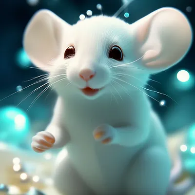 Эфир, мышка альбинос красивая добрая…» — создано в Шедевруме