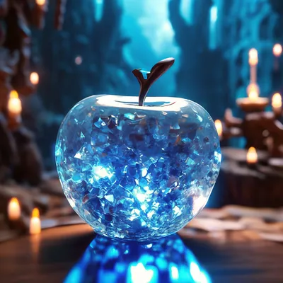 Эстетично хрустальное яблоко внутри …» — создано в Шедевруме