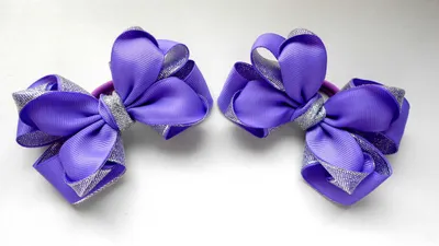 Красивые бантики резинки Канзаши МК Cute Bows Kanzashi DIY - YouTube