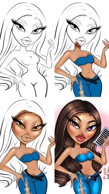 Brats logo design 💎 cartoon logo, custom logo portrait, digital drawings |  Doll drawing, Girly art, Cartoon logo