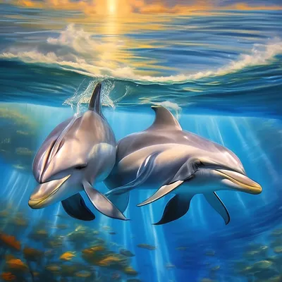 Обои "Дельфины в море" - Dolphins Wallpapers (40 обоев) » Обои для рабочего  стола, красивые картинки. Ежедневно