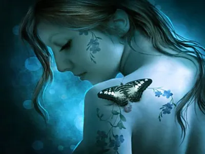 Девушка с бабочками - 52 фото