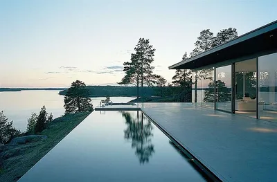 Красивый дом у озера в лесу - 80 фото
