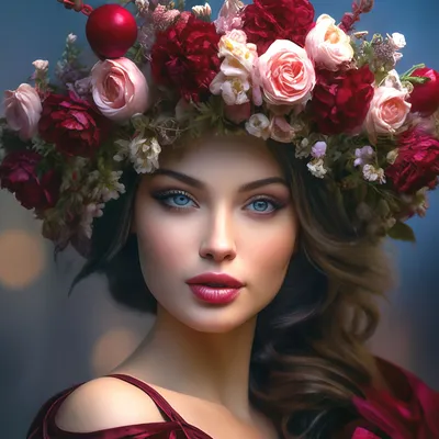 Женщина в бургундском цвете, эмоции…» — создано в Шедевруме