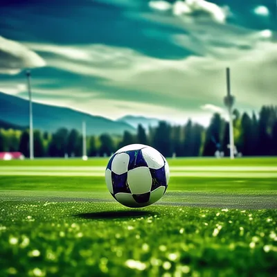 Красивый футбол, зеленое поле, размер…» — создано в Шедевруме