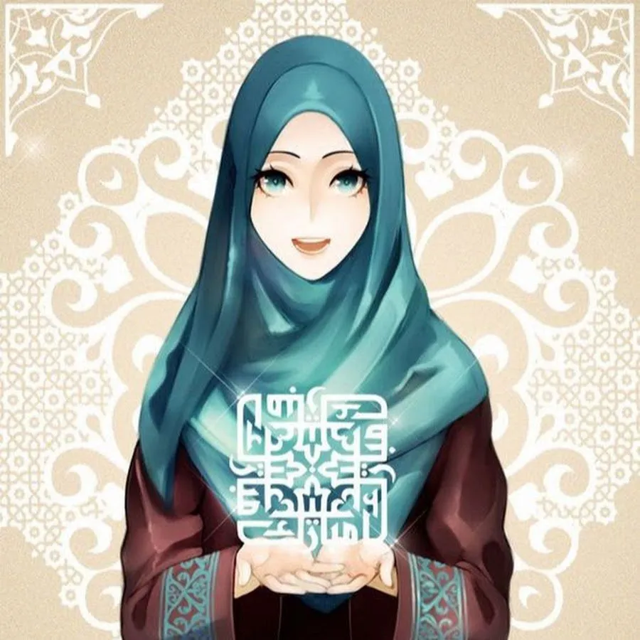 Hijab art. Никаб Муслима картина. Мусульманка в платке.