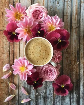 Осенние цветы и кофе - 70 фото