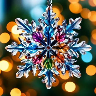 Красивые красочные стеклянные снежинки» — создано в Шедевруме