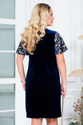 Элегантное платье с красивыми рукавами LAVI-Лайма синий/серебро цена-3606  р. в интернет магазине 