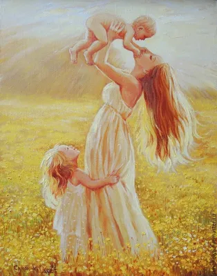 Картинка мама и дочь рисунок - 83 фото