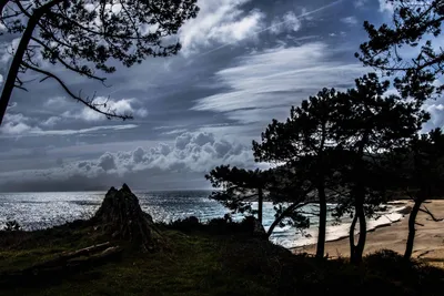 Красивые пейзажи горы море пляж голубое небо белые облака морской пейзаж  обои фон | Премиум Фото