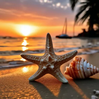 Ракушки красивые, морские звезды. …» — создано в Шедевруме