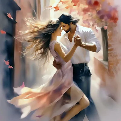 Красивые мужчина и женщина танцуют,…» — создано в Шедевруме