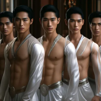 Гарем, очень красивые тайские парни…» — создано в Шедевруме