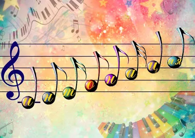 Красивые ноты музыки выходят из …» — создано в Шедевруме