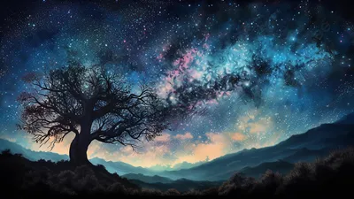 Ночное небо" Ночное звездное небо…» — создано в Шедевруме