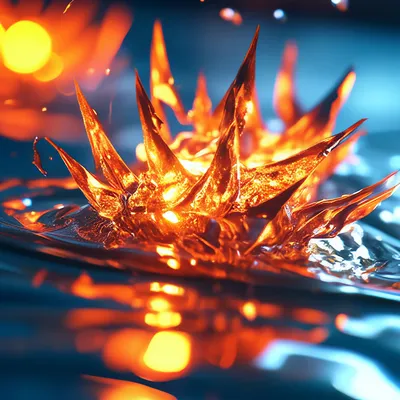 Огонь на воде, красиво, реалистично…» — создано в Шедевруме