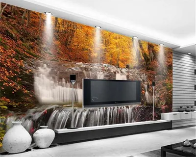Пользовательские фото 3D обои красивые осени ландшафт водопад гостиной  спальня фон украшение стены роспись стены