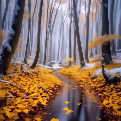 Красивый осенний лес дизайн фона, красивый, Осенний фон, Иллюстрация фон  фон картинки и Фото для бесплатной загрузки