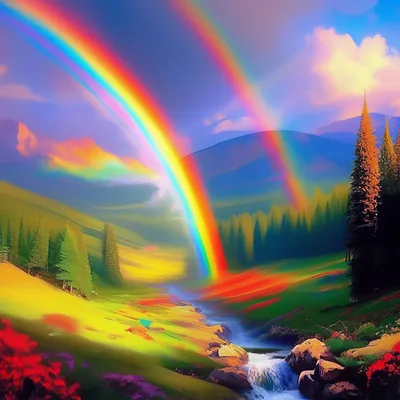 Красивая радуга 🌈» — создано в Шедевруме