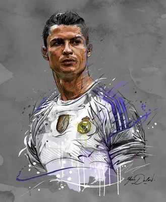 Купить картину-постер "Футболист "Реал Мадрида" (Real Madrid) Криштиану  Роналду (Cristiano Ronaldo) смотрит вдаль" с доставкой недорого |  Интернет-магазин "АртПостер"
