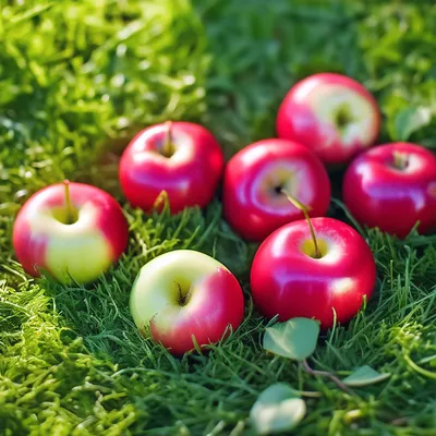 Красивый натюрморт со спелыми сладкими яблоками и листьями :: Стоковая  фотография :: Pixel-Shot Studio