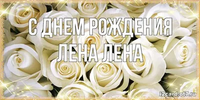 Открытка с именем ЛЕНА лена С днем рождения много белых роз. Открытки на  каждый день с именами и пожеланиями.