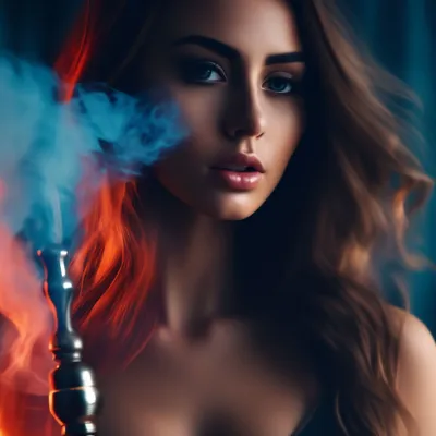 Красивая девушка курит кальян, …» — создано в Шедевруме