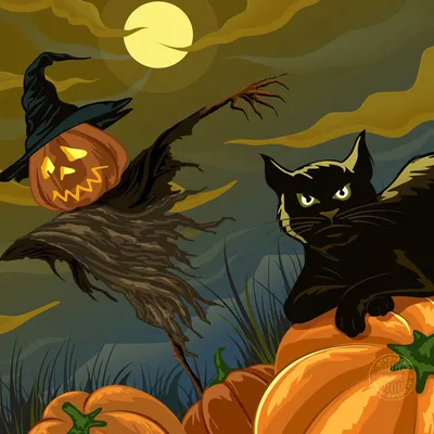 Музыкальная открытка к Хэллоуину! Красивая блестящая картинка с тыквами и  летучими мышами! | Поздравления с хеллоуином, Открытки, Поздравительные  открытки