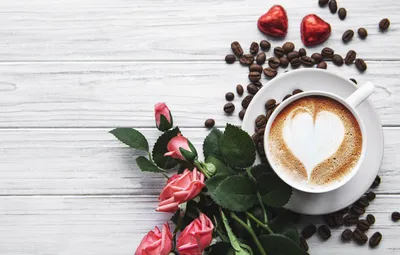 Утренний кофе с цветами - красивые фото